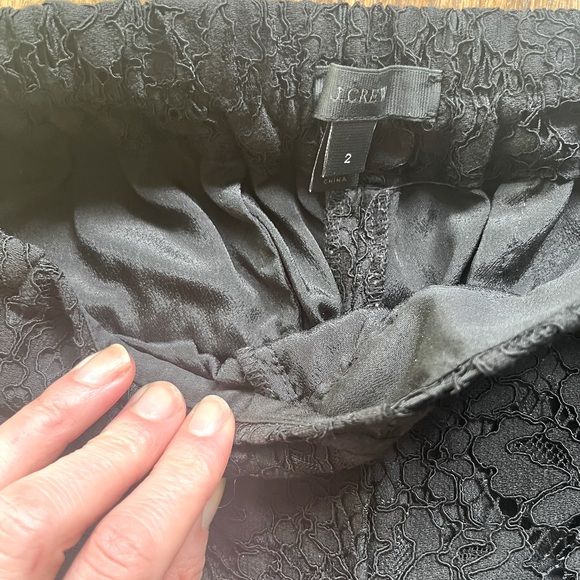 J. Crew Easy Pants in Black Lace Pull On | Size 2 - Picture 3 of 6